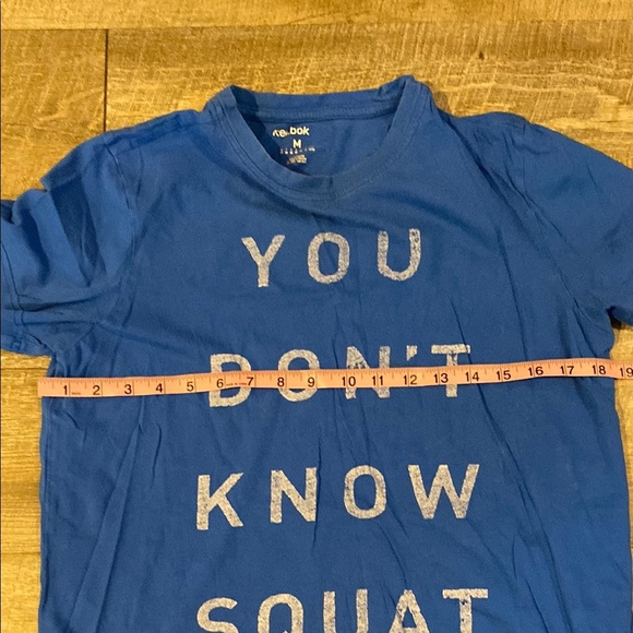 Reebok "You Don't Know Squat" Graphic Blue Short Sleeve Crewneck Tee Medium - Picture 3 of 6